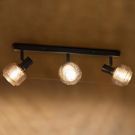 OSRAM Decor 3er Spot Firefly in Schwarz - warmweißes Licht, dimmbar, Metall/Glas