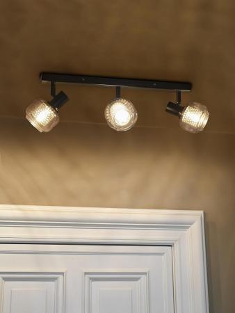 OSRAM Decor 3er Spot Firefly in Schwarz - warmweißes Licht, dimmbar, Metall/Glas