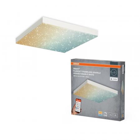 Osram SMART+ Matter Planon Frameless Sparkle 45x45cm Funkeleffekt erinnert an einen Nachthimmel