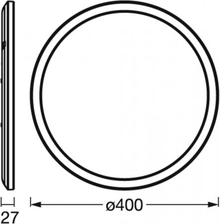 Osram Smart+ WiFi Orbis Ultra Slim Deckenleuchte in Schwarz Ø 40 cm mit Backlight - RGB und Tunable White
