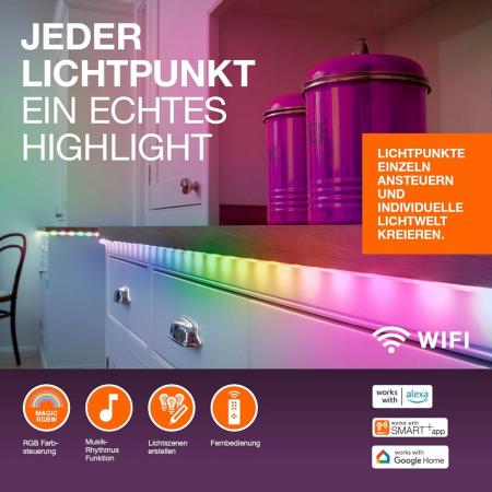 3M OSRAM LED-Streifen Smart+ Wifi Neon Flex Magic Outdoor IP44 - mit RGB und Lichteffekten, mit Fernbedienung, dimmbar
