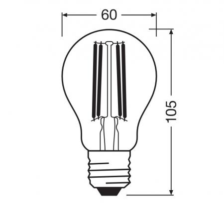 Ledvance E27 CLASSIC Filament LED Lampe klar 7W wie 60W 2700K warmweiß