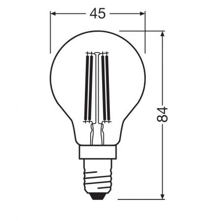 Ledvance E14 LED Filament Tropfenlampe Classic P60 Frosted 5,9W wie 60W 2700K warmweißes Licht