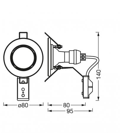 OSRAM 3er Set LED Einbauleuchten Spotlight Recess Set Incl. Osram LED 3x2.6W GU10 - warmweiße Wohnraumbeleuchtung, Einbaudurchmesser 60 mm, Einbautiefe 140 mm