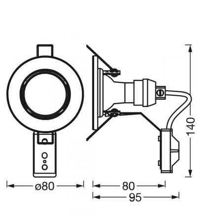 5er Set OSRAM LED Spot Set Recess Essential GU10 5x2,6W Brushed Nickel | Einbaudurchmesser: 60 mm