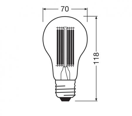 Helle Ledvance E27 CLASSIC Filament LED Lampe klar 17W wie 150W 3000K warmweiß
