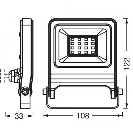 Osram LED Fluter Endura Flood 10W DG 4000K Neutralweiß IP65 grau