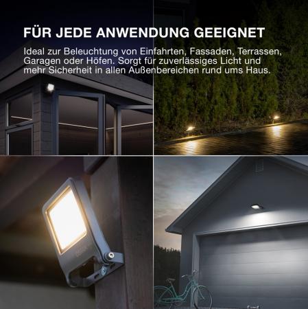 Osram LED Fluter Endura Flood LED 20W DG 4000K Neutralweiß IP65 grau