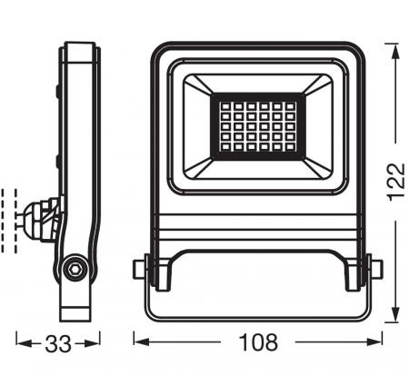 Osram LED Fluter Endura Flood LED 20W DG 4000K Neutralweiß IP65 grau