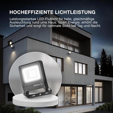 Osram Endura Flacher LED Fluter 30W 3000K warmweiß IP65 weiss Garagen- und Hofbeleuchtung