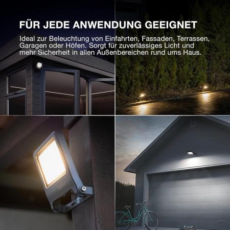 Osram Endura Flacher LED Fluter 30W 3000K warmweiß IP65 weiss Garagen- und Hofbeleuchtung