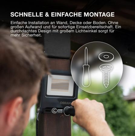 Osram  Endura LED Fluter  50W 3000K Warmweiß Floodlight IP65 weiss