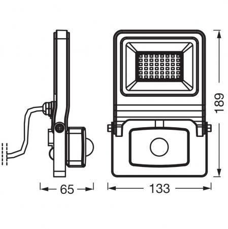 OSRAM LED Fluter Endura Flood Sensor 30W DG 4000K Neutralweiß IP44 grau