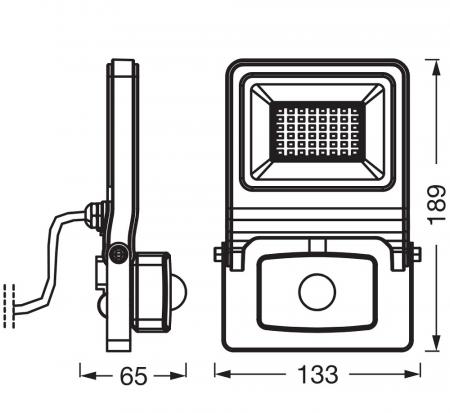 Osram Endura Flood Sensor LED 30W Fluter Floodlight IP44 dunkelgrau 3000K  warmweiße Außenbeleuchtung