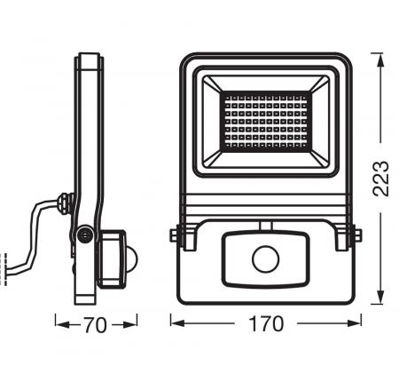 Osram Endura LED Außenfluter mit Sensor 50W 3000K warmweißes Licht IP44 dunkelgrau