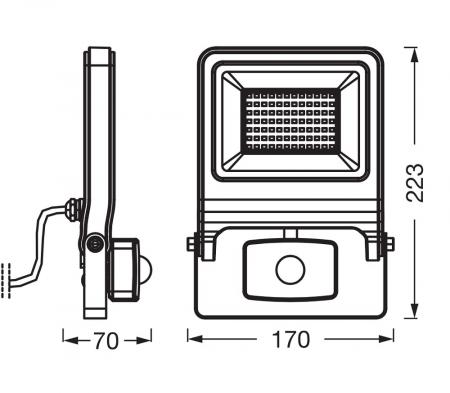 Osram Endura Flood Sensor LED 50W Fluter Floodlight IP44 weiss 3000K warmweißes Licht zur Außenbeleuchtung