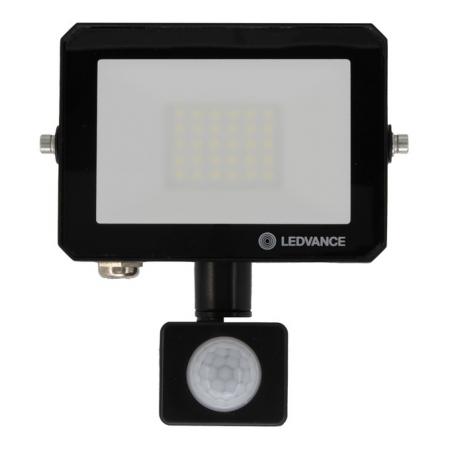LEDVANCE Kompakter LED Fluter FLOODLIGHT EFFECT SENSOR 4000K neutralweißes Licht 20W  IP65 in Schwarz
