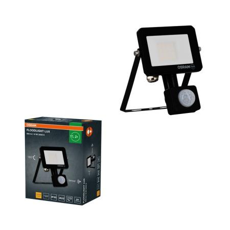 Osram LED Fluter LUX schwarz 3000K warmweißes Licht 10W IP65 mit Sensor