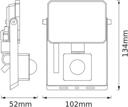 Osram LED Fluter LUX schwarz 3000K warmweißes Licht 10W IP65 mit Sensor