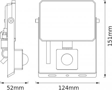 Osram LED Fluter LUX schwarz 4000K neutralweißes Licht 20W IP65 mit Sensor