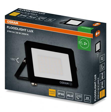 Osram LED Fluter LUX schwarz 3000K warmweißes Licht 30W IP65