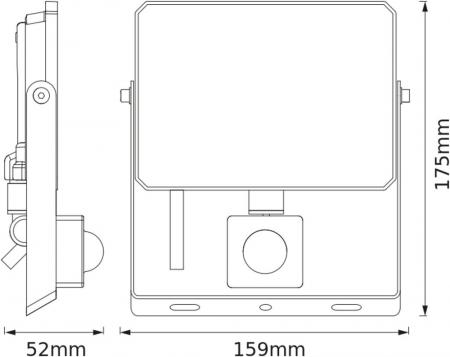 Osram LED Außen-Strahler LUX schwarz 3000K warmweißes Licht 30W IP65 mit Sensor - Fassaden- und Garagenstrahler