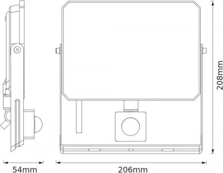 Osram LED Fassaden- und Garagenstrahler LUX mit Sensor schwarz 6500K kaltweißes Licht 50W IP65