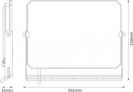 Osram Leistungsstarker LED Fassaden- und Flächenstrahler LUX schwarz 6500K kaltweißes Licht 50W IP65