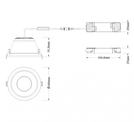 LEDVANCE DOWNLIGHT COMFORT DALI UGR19 -  DL CMFT DA D150 P 18WML 93040 U19 weiß