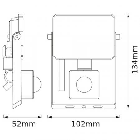 Bellalux Schwenkbarer LED Fluter VITAL mit Sensor schwarz 4000K neutralweißes Licht 10W IP65