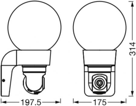 OSRAM Smart+ WiFi Globe Camera Track & Trace mit Sensor, Freisprecheinrichtung, Alarm-Funktion