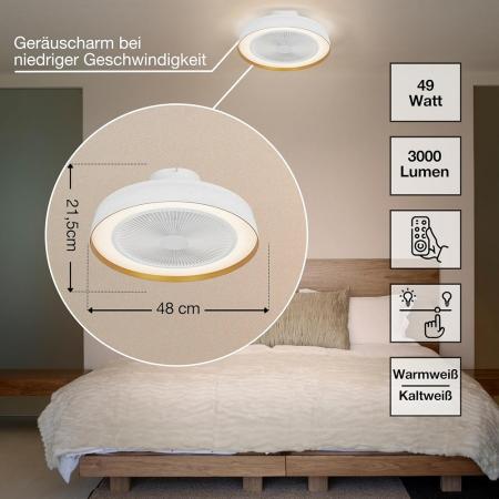 OSRAM Deckenlicht/-ventilator Ceiling Fan Compact 480 49W Tunable White mit Fernbedienung