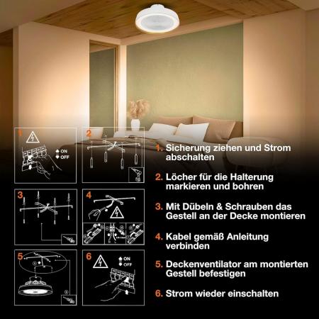 OSRAM Deckenlicht/-ventilator Ceiling Fan Compact 480 49W Tunable White mit Fernbedienung