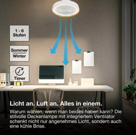 OSRAM Deckenlicht/-ventilator Ceiling Fan Compact 480 49W Tunable White mit Fernbedienung