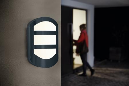 OSRAM ENDURA Style Plate Wandleuchte 12W IP44 Dunkelgrau
