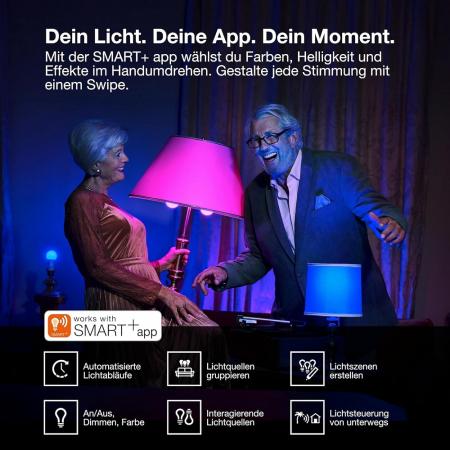OSRAM B22D SMART+ MATTER Classic A60 LED-Lampe 9W Wie 60W Multicolor 2700-6500K - Matter over WiFi, App- und Sprachsteuerung, 16 Mio. Farben