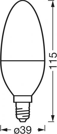 OSRAM E14 SMART+ MATTER Classic B40 Kerze Tunable White 4,9W wie 40W dimmbar - kompatibel mit Alexa, Google Home, Matter über WiFi