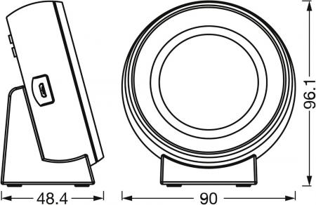 OSRAM NIGHTLUX Digitale Uhr & Nachtlicht Akku und USB-Ladekabel, Farbwechselfunktion für weißes Licht