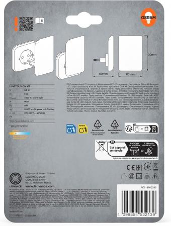 OSRAM  Nachtlicht LUNETTA Glow Weiß Steckdosenleuchte mit Sensor - indirektes Licht, 3000K, für Kinderzimmer und Wohnbereiche
