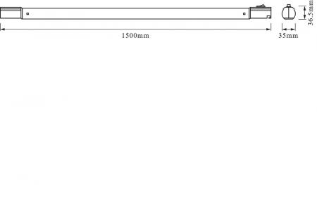 150cm OSRAM TubeKIT LED Unterbauleuchte & Möbelleuchte mit Netzstecker und Schalter - warmweißes Licht