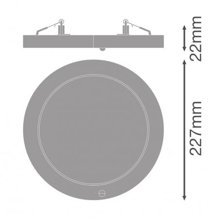 LEDVANCE DOWNLIGHT UNIVERSAL SENSOR Multi Color / Multi Lumen - DL UNIV SN D200 V 18W ML 83040 Weiß - Einbaudurchmesser 65…185 mm , Einbautiefe 22 mm