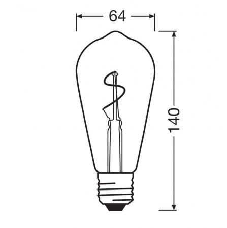 OSRAM E27 Lampe Vintage 1906 LED Edison Spiral Filament 1,8W 2200K Gold