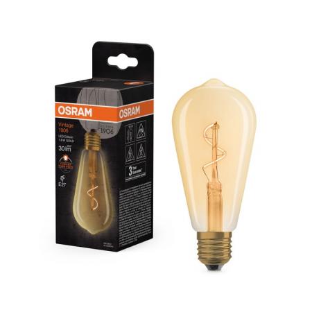 OSRAM E27 Lampe Vintage 1906 LED Edison Spiral Filament 1,8W 2200K Gold