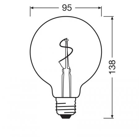 OSRAM E27 Lampe Vintage 1906 LED Classic Globe 1,8W 2200K 95mm Gold