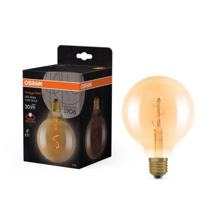 OSRAM E27 Lampe Vintage 1906 LED Classic Globe 1,8W 2200K 95mm Gold