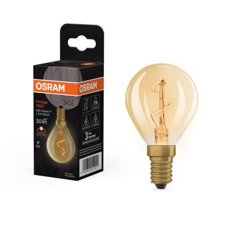 OSRAM VINTAGE 1906 LED Classic P Lampe Spiral Filament 1,8W 822 E14 Gold