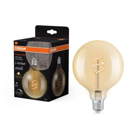 OSRAM E27 Lampe Vintage 1906 LED Classic Slim Filament Globe DIMMABLE 4,9W 2700K 95mm Gold