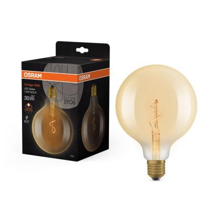 OSRAM E27 Lampe Vintage 1906 LED Classic Globe 1,8W 2200K 125mm Gold