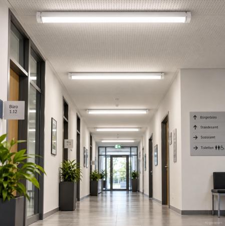 LEDVANCE LED TUBE T8 EM 6 kV ROTATABLE 1200mm 14W wie 36W 2300lm 3000K warmweiß G13 für KVG/VVG oder direkt 230V inkl. Ersatzstarter 1500mm