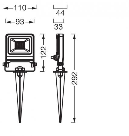OSRAM 4099854585838 ENDURA Garden Flood Erdspießstrahler 10W 3000K IP65 Dunkelgrau